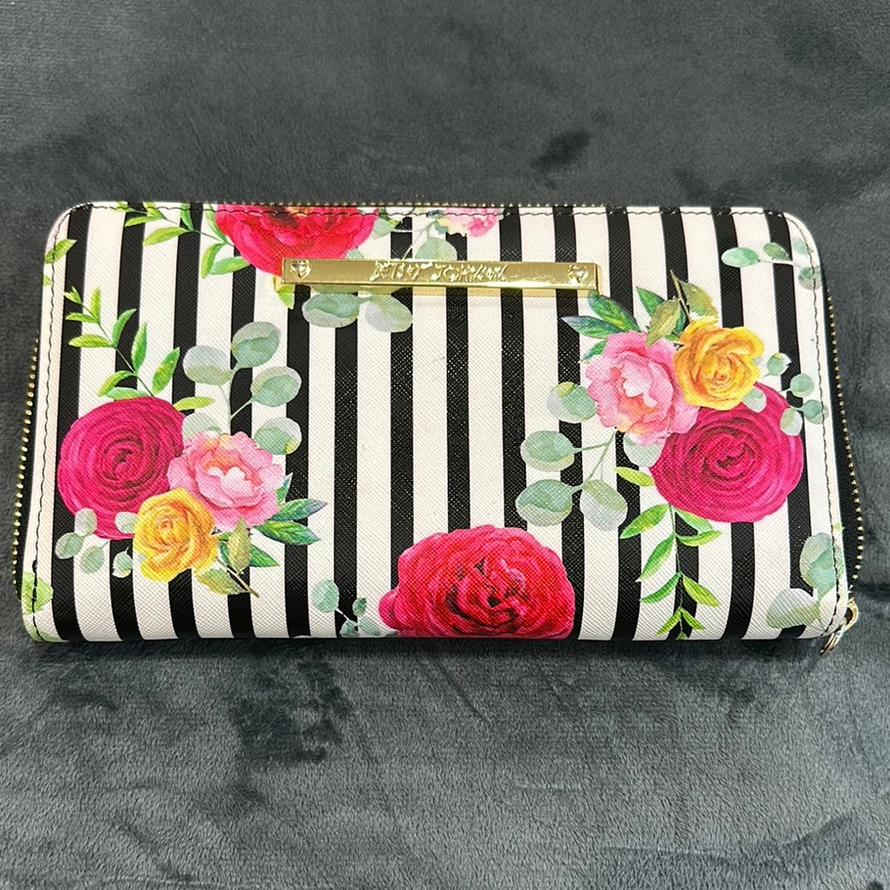 Betsey Johnson Floral Stripe Wallet
